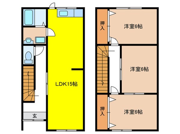 メゾンド玉野Ａ・Ｂの物件間取画像